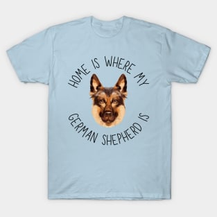 Home is Where My German Shepherd Is Dog Breed Lover Watercolor T-Shirt